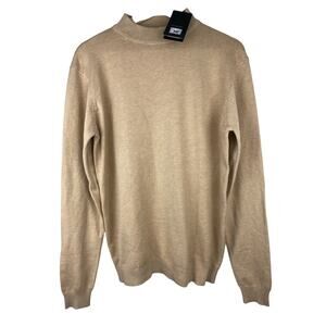 NWT XRAY Jeans Men's L Tan Slim Fit Mock Neck Long Sleeve Pullover Sweater